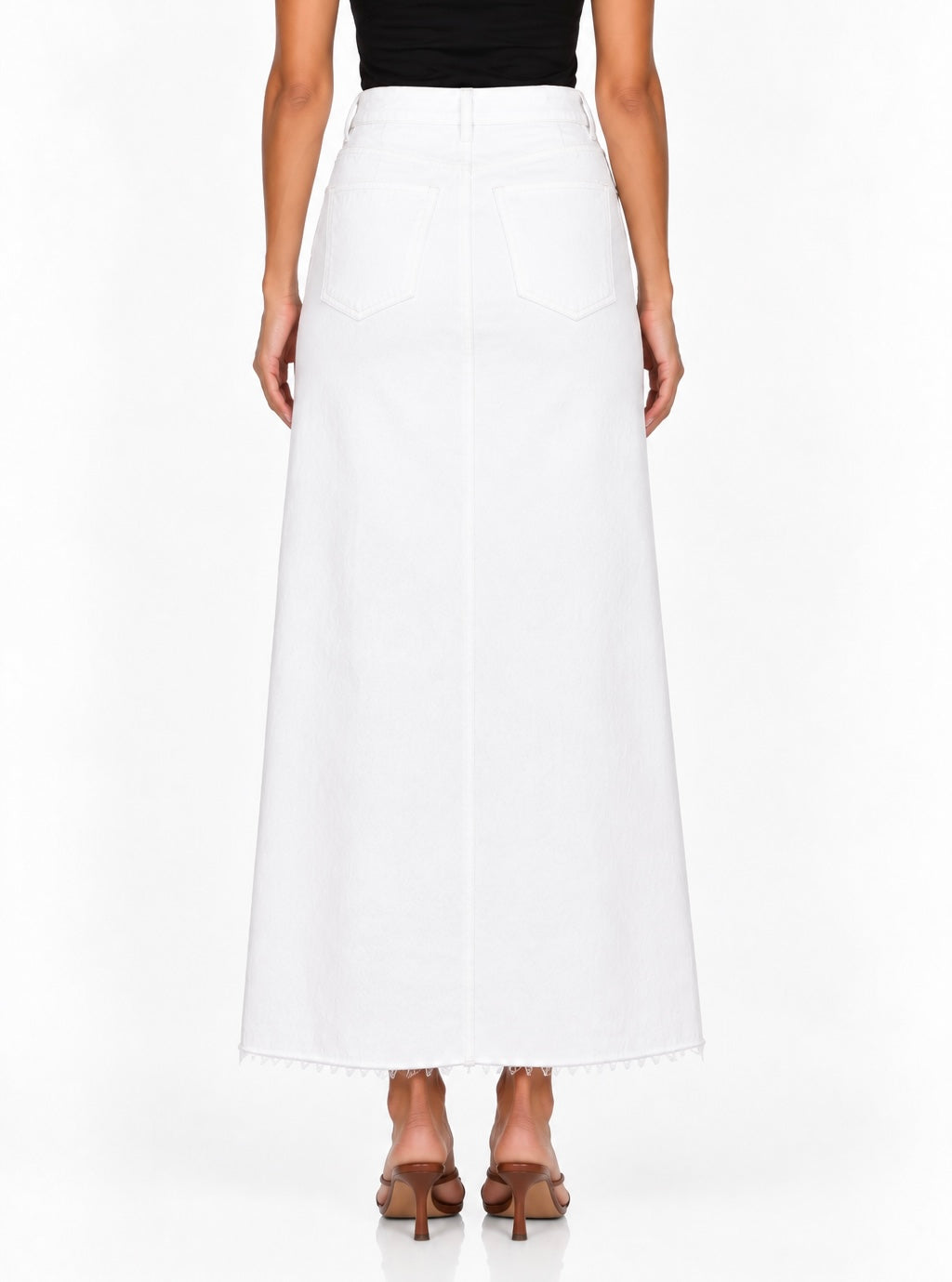 Kenny Maxi Denim Skirt - White