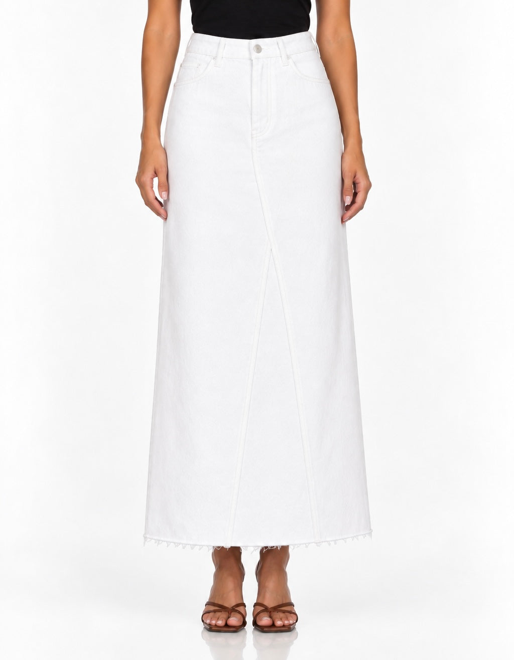 Kenny Maxi Denim Skirt - White