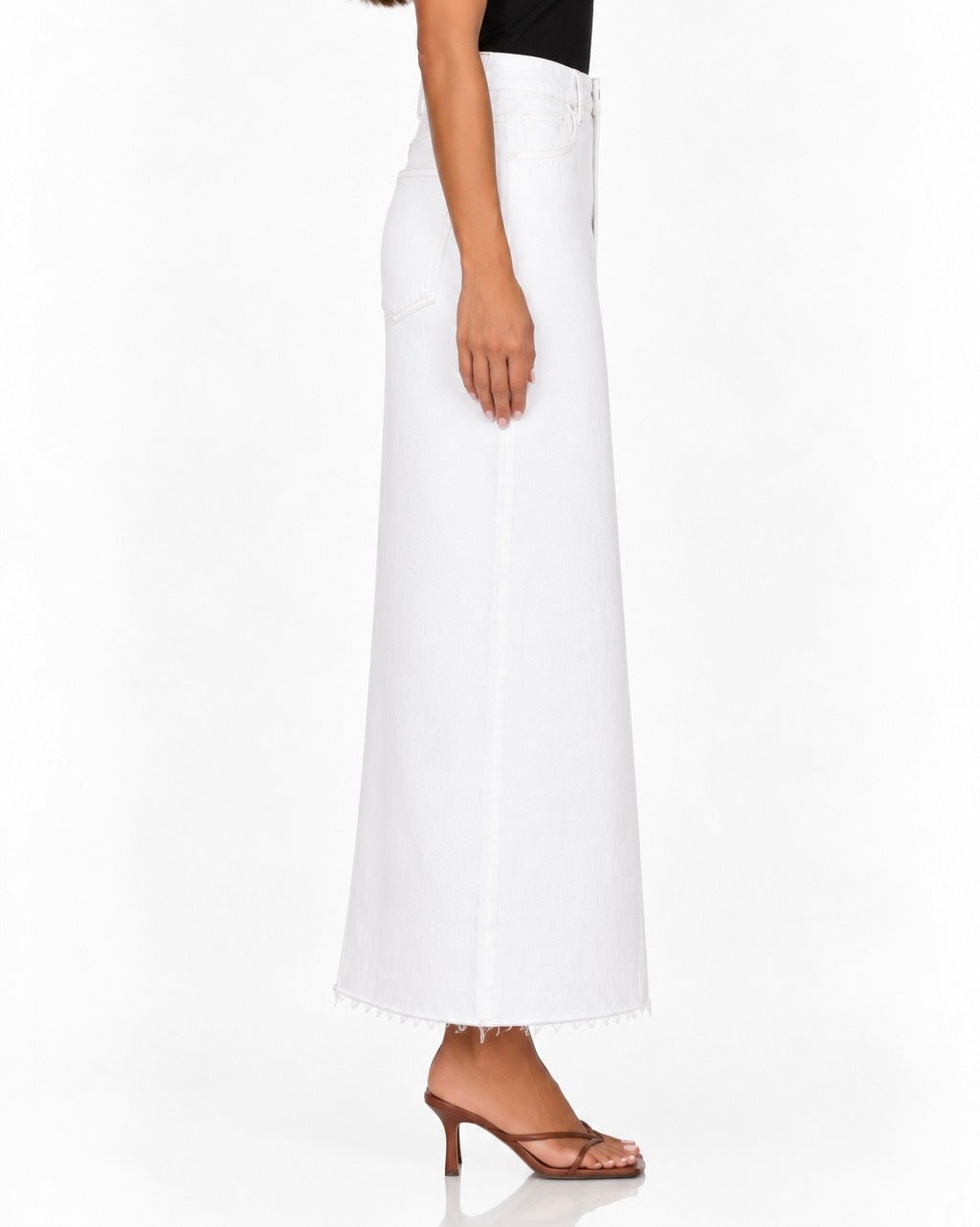 Kenny Maxi Denim Skirt - White